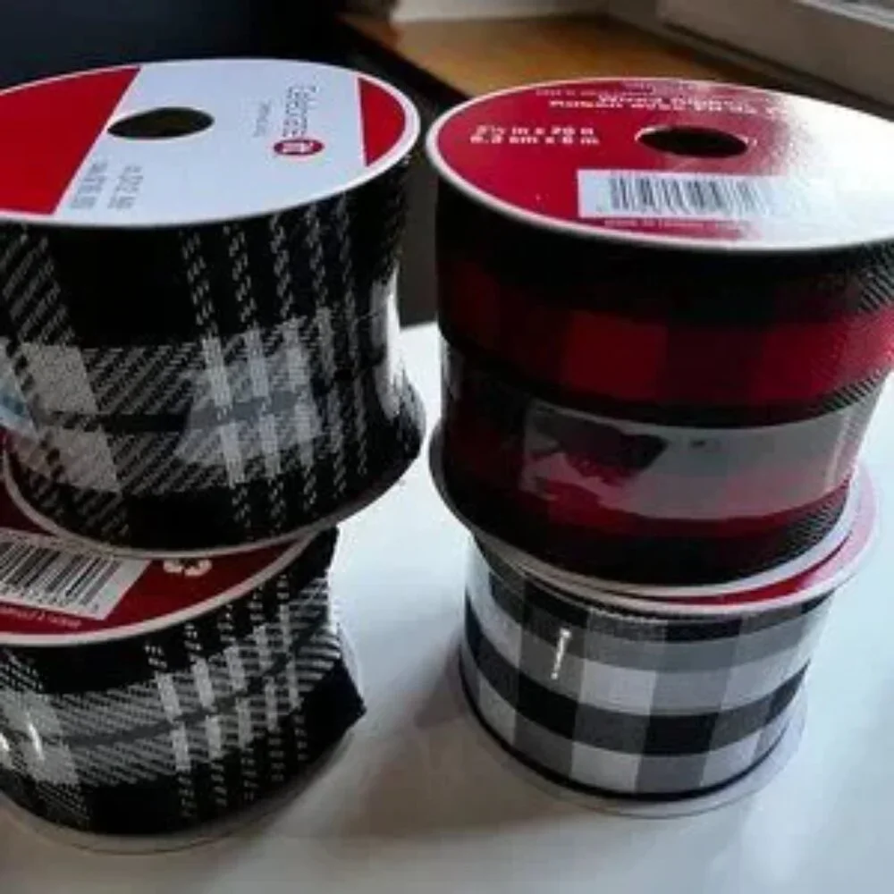 Holiday Wired Fabric Ribbon (4 rolls - new)‎ (80 feet in total!)